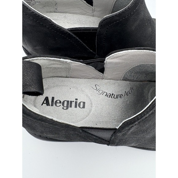 Alegria Shoes Womens Size 7 Black Leather Slip On Comfort Walking Casual MRL-611 - Picture 2 of 4